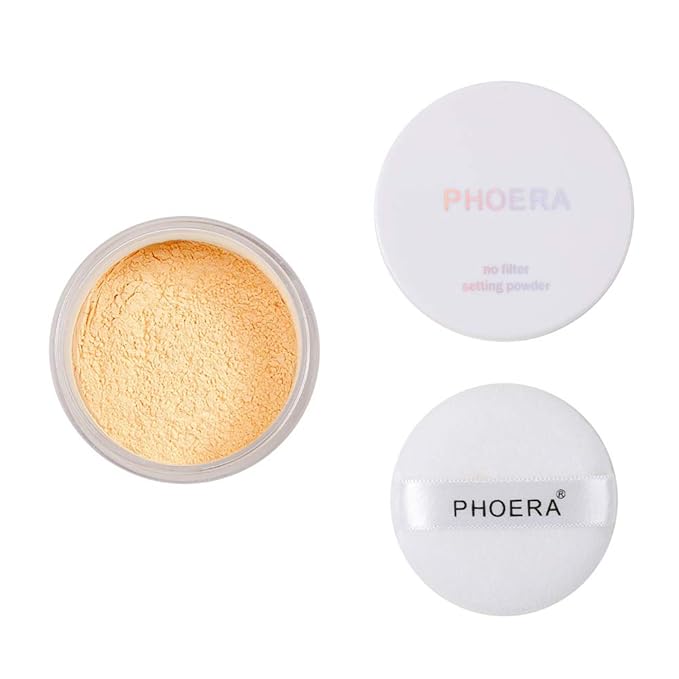 PHOERA Setting Powder Controls Oil,Setting Powder Makeup Light,Loose 0.17oz