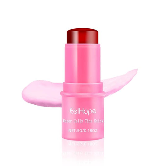 Cooling Water Jelly Tint, Makeup Lip Tint Jelly Blush Stick, Jelly Blush Stick Lip Stain, Sheer Lip & Cheek Stain, 1,000+ Swipes Per Stick, Vegan, Cruelty Free, Buildable Watercolor Finish (Rose Pink)