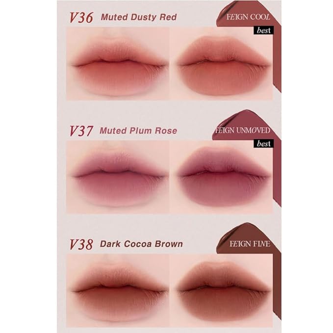 BBIA Last Velvet Tint - Soft & Creamy Matte Finish Lip Stain, Blur Effect with Velvety Texture, Long-Lasting, High Pigment, Lightweight, Non-Drying, Vegan, Korean Lip Makeup (V36 FEIGN COOL)
