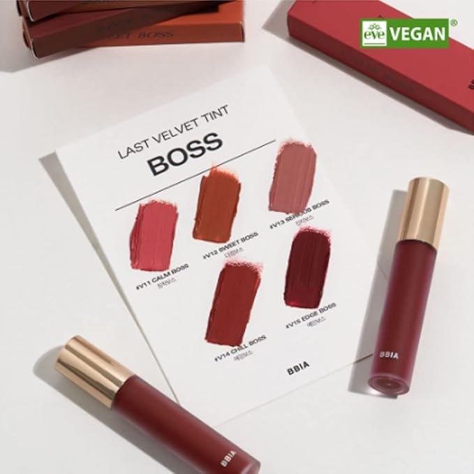 BBIA Last Velvet Tint - Soft & Creamy Matte Finish Lip Stain, Blur Effect with Velvety Texture, Long-Lasting, High Pigment, Lightweight, Non-Drying, Vegan, Korean Lip Makeup (V12 SWEET BOSS)
