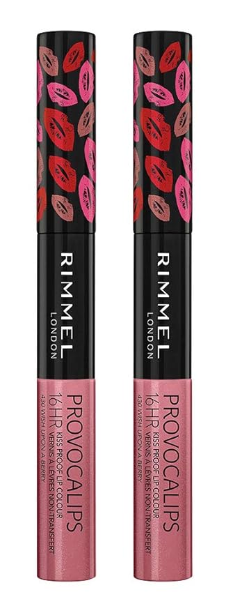 Rimmel Provocalips Lip Colour, 430 Wish Upon a Berry (Pack of 2)