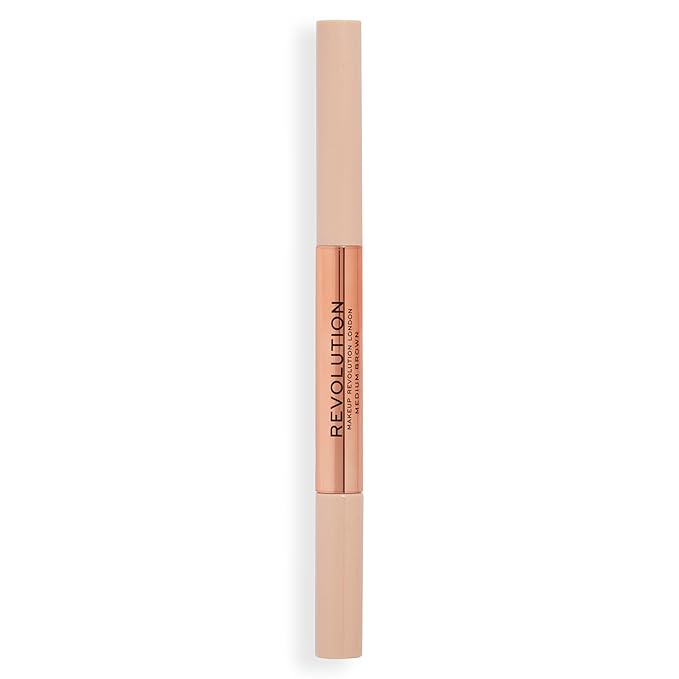 Revolution, Fluffy Brow Filter Duo, 2-in-1 Eyebrow Pencil & Gel, Enhances & Shapes Brows, Vegan & Cruelty Free, Medium Brown, 1 piece