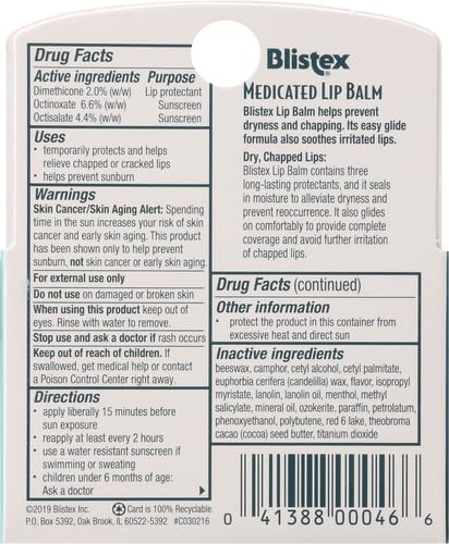Blistex Medicated Lip Balm, 0.15 Ounce,