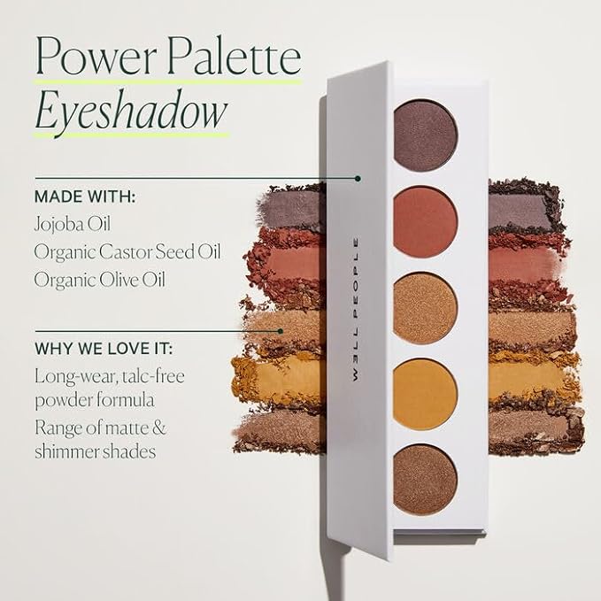 Well People Power Palette Eyeshadow, Five Long-wear, Hyper-pigmented