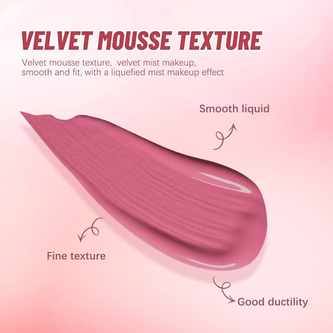 Soft Velvet Liquid Blush,Natural Cream Blush Stick for - LOVE)