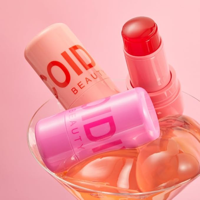 Milk Jelly Blush Stick, Milk Cooling Water Jelly Tint, Moisturizing Sheer Lip and Cheek Stain,Vegan,Cruelty Free. (Red)