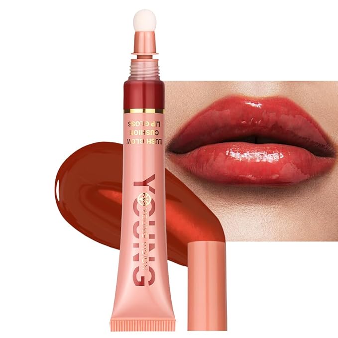 YOUNG VISION Hydrating Liquid Lipstick & Gloss Tint, Oil Infused, Cushion & Puff Applicators, Versatile Nude to Red Shades,Labial Liquido & Brillo Labial