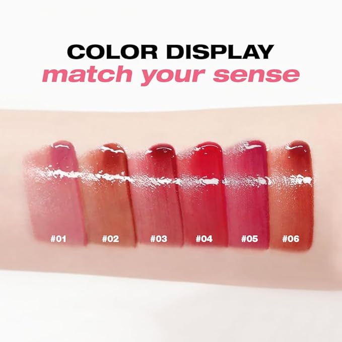 LANGMANNI Lip Oil Tint | Hydrating & Long-Lasting Lip Stain | Moisturizing And High Gloss Makeup,Non-Sticky Lip Stain For Watery And Silky Smooth Lips(#6 Spicy Red)