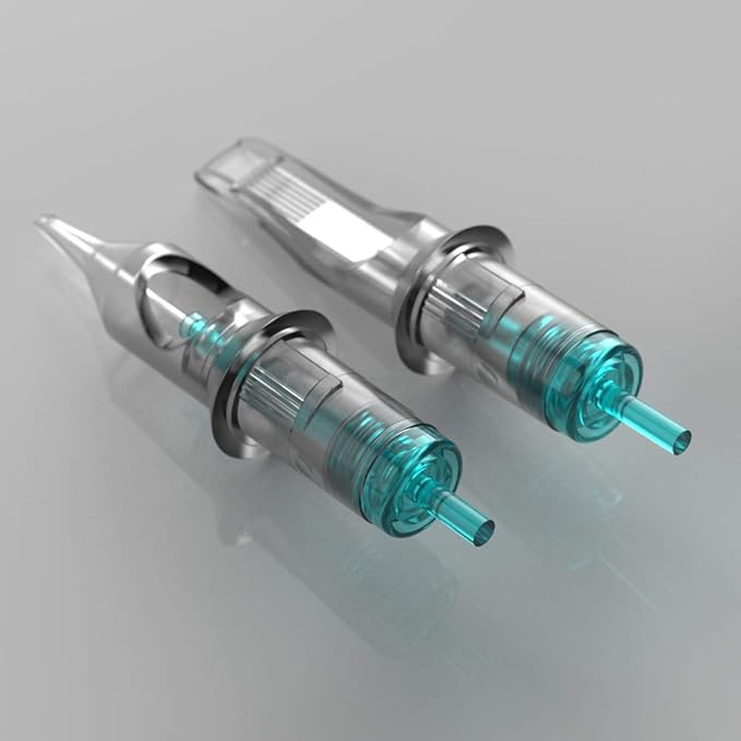 STIGMA Aquamarine Knight Bugpin Tattoo Cartridges Assorted 50pcs (1003RL 1005RL 1007RL OF1007RM OF1009RM) Tattoo Cartridge Needles Round Liner/Round Magnum 0.3mm RL+RM EN02B-50KIT-Z