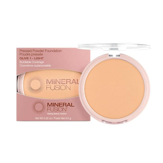 Mineral Fusion Pressed Powder Foundation, Olive 1 - Cruelty-Free, . 0.32 Oz