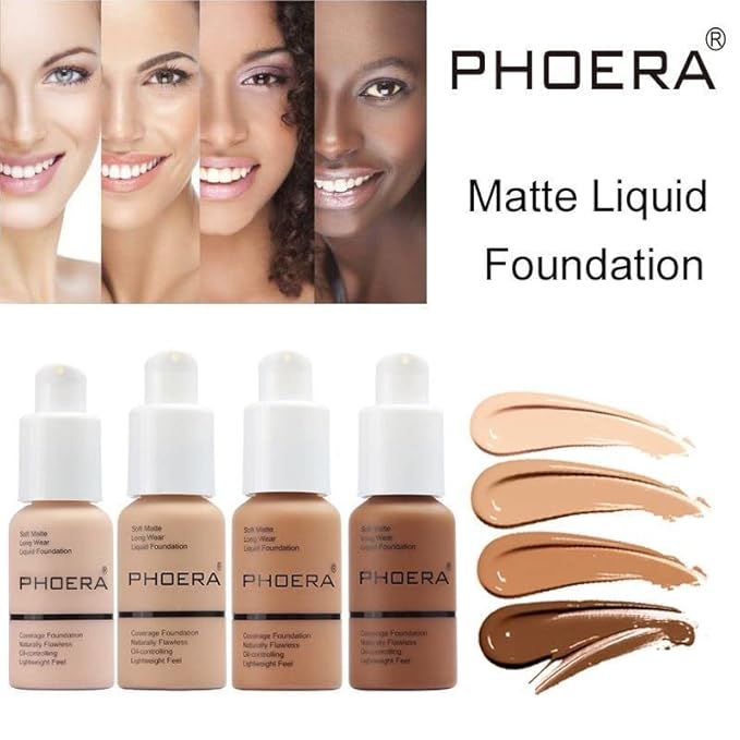 2 Pack PHOERA Foundation 103# Warm Peach and