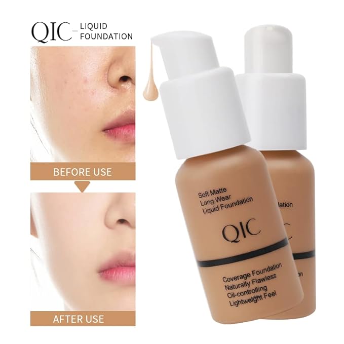 QIC Waterproof Matte Concealer BB Liquid Foundation Cream Buff Beige 30ml