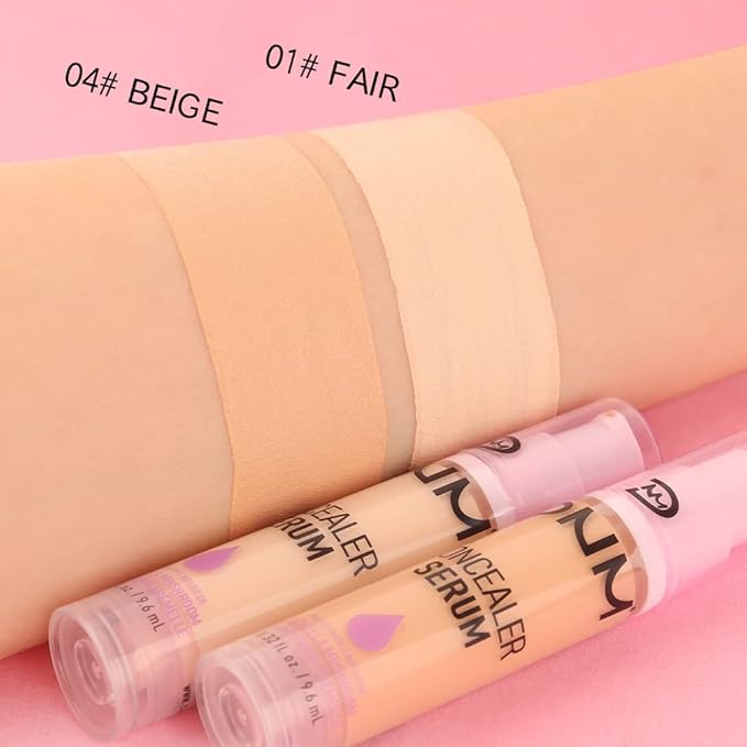 2Pcs Hydrating Liquid Concealer Serum for Women,Lightweight Warm