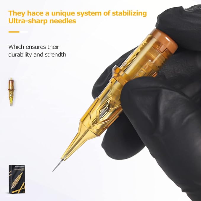 Ambition Glory Tattoo Cartridges #12 Standard 7RL Needles Disposable 20pcs 0.35mm 7 Round Liner for Rotary Tattoo Machine Supply