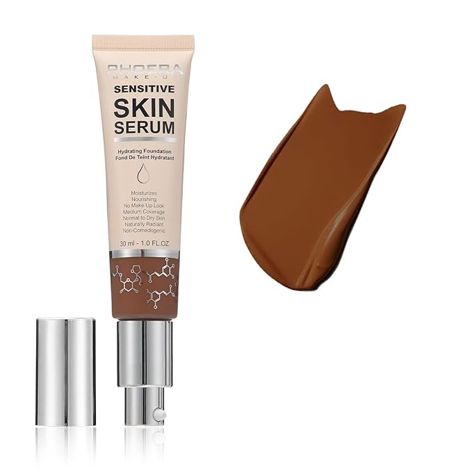 PHOERA Hydrating Serum Foundation,Makeup Base Foundation Hypoallergenic and