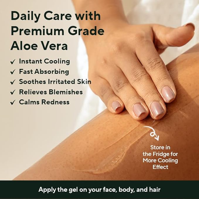 AROMATICA Organic Aloe Vera Gel Gift Set 300ml each – Vegan Body Moisturizer for Irritated Skin, After-Sun Skin Care