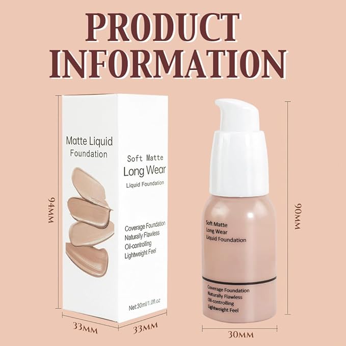 Matte Liquid Full Coverage Foundation, Flawless Soft Matte of 1)