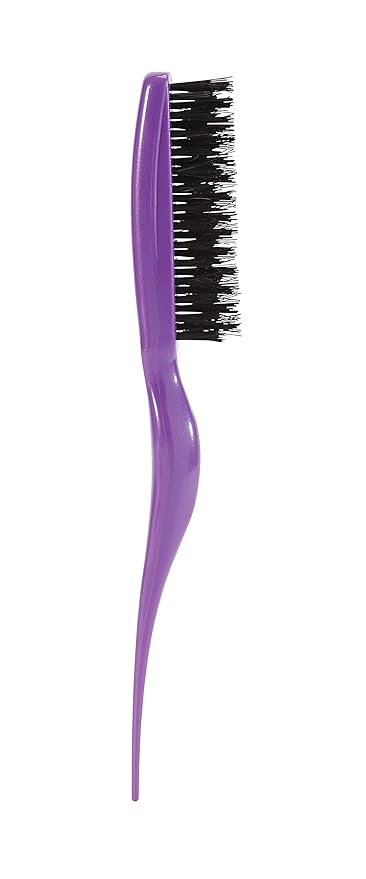 Cricket Amped Up Teasing Hair Brush - Adds Major Volume and Shine, Heat Resistant, Ideal for Slick Back, Updos, and Detangling All Hair Types, with Ergonomic Handle and Sectioning Tip, Purple