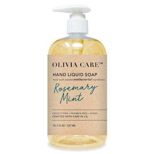 Olivia Care Hand Soap - Infused with Sage & Tea Tree Oil & Rosemary Mint Fragrance, Cleansing, Germ-Fighting, Moisturizing Hand Wash for Kitchen & Bathroom - 18.5 fl