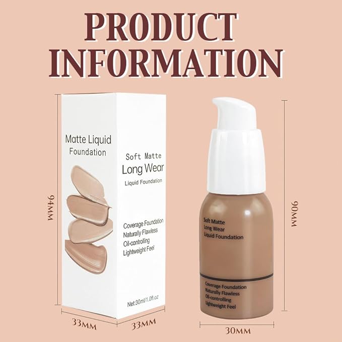 Matte Liquid Full Coverage Foundation, Flawless Soft Matte of 1)