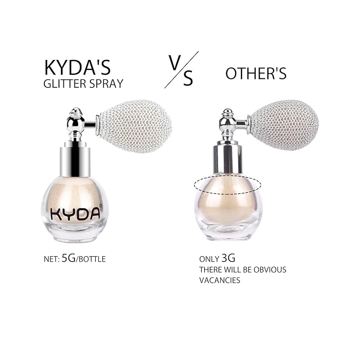 KYDA Highlighter Powder Spray, Glitter High Gloss Spray
