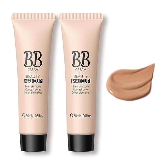 KWOLYKIM 2PCS Hydrating Makeup BB Cream, Tinted Moisturizer All Skin(Deep)