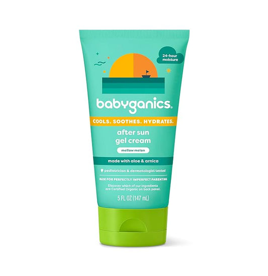 Babyganics After Sun Gel Cream, Mellow Melon, 5oz