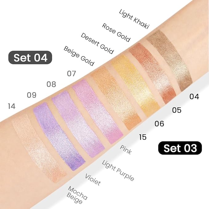 Kaely 4Pcs Cream Eyeshadow Stick Set for Eyes,Pink Light Purple Vioiet Mocha Beige,Eye Brightener Shimmer Makeup Pen,Waterproof Metallic Eye Shadow Highlighter Crayon Pencil,sombras para ojos