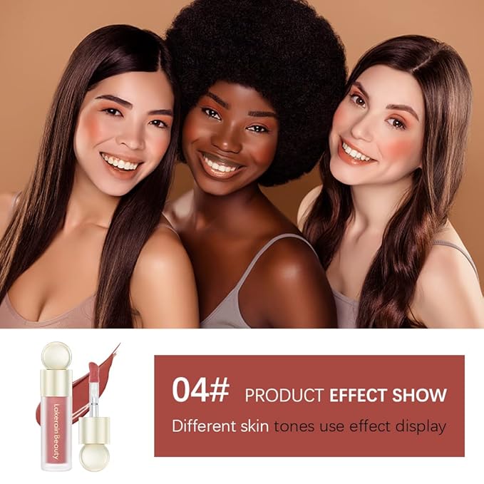 Natural-Looking Matte Finish Liquid Blush Face Tint - Waterproof & Long-lasting Pink & Red Blush Stick (4)
