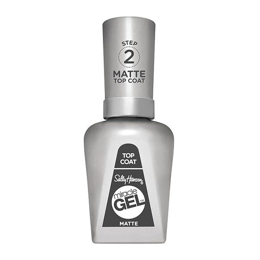 Sally Hansen Miracle Gel™, Matte Top Coat 102, Long Lasting, Gel-Like Formula, No UV Lamp Needed, Clear Nail Polish
