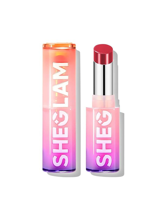 SHEGLAM Mirror Kiss High-Shine Lipstick Silky Jelly Texture Hydrated&Smooth Lip Gloss-It Takes Guts