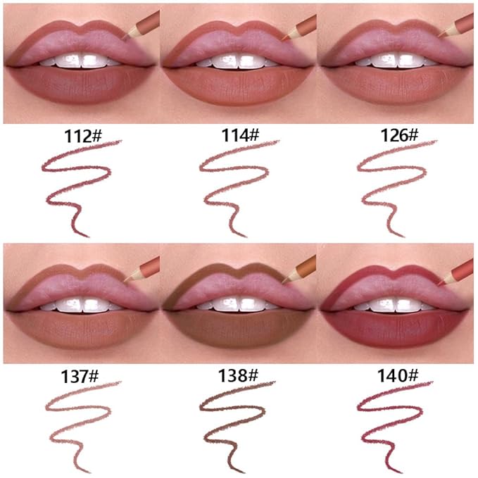 6-Color Velvet Matte Lipstick Pencils Pack for Lips Makeup, Ultra Smooth Creamy Hydrating, Long-Lasting High lmpact Color Soft Finish, Moisturized Lips (6Pcs Matte Lip pencils Set-A, Pack of 1)