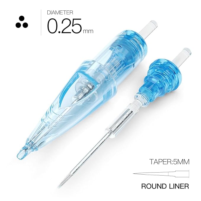 WJX Tattoo Cartridges 20Pcs Disposable Needles Round Liner 0803RL