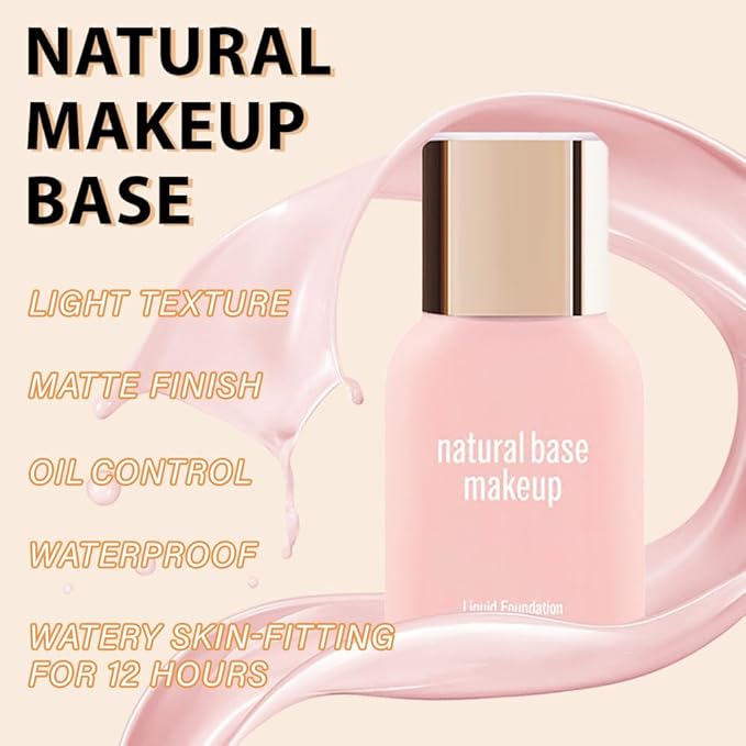Face Matte Makeup Foundation,Oil Continuous Correction Control Liquid Natural Finish