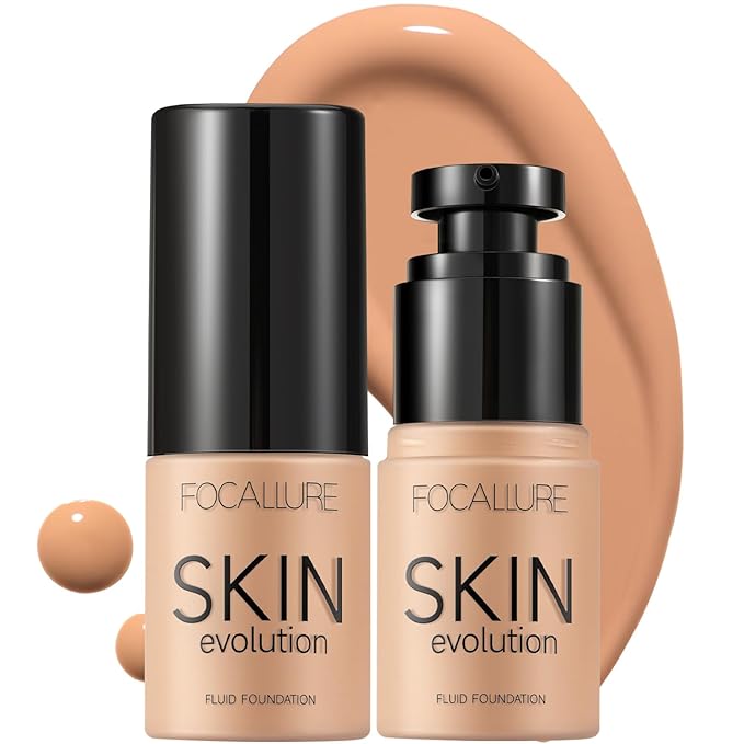 FOCALLURE 2 Pcs Liquid Foundation, Skin Evolution Foundation
