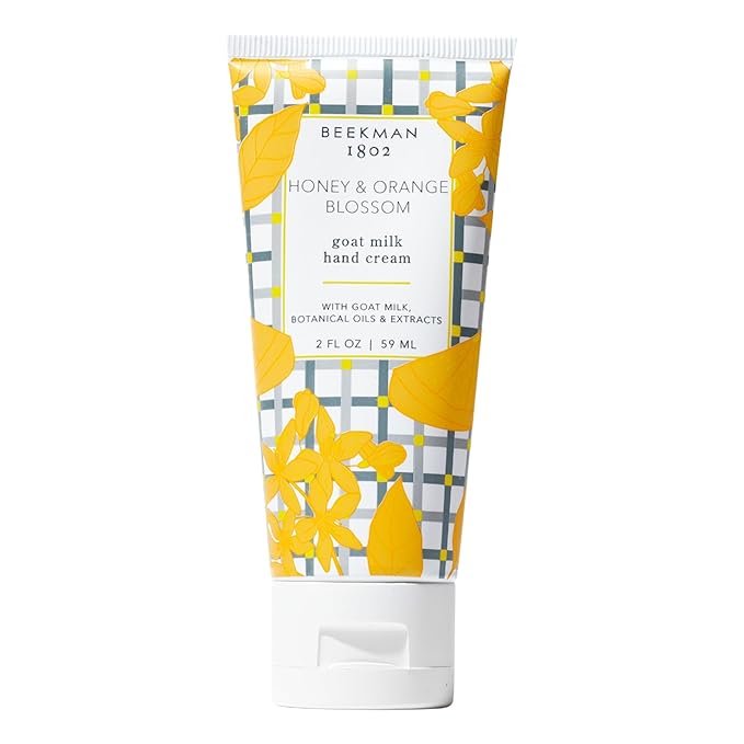 Beekman 1802 Pure Goat Milk Hand Cream, Honey & Orange Blossom - Scented - 2 oz - Moisturizing Lotion for Dry Skin - Anti-Aging Hydration - Good for Sensitive Skin - Cruelty Free - Packaging May Vary
