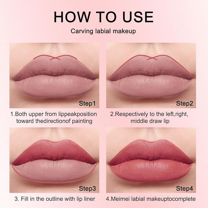 12 Pcs Natural Nude Brown Beige Colors Lip Beige