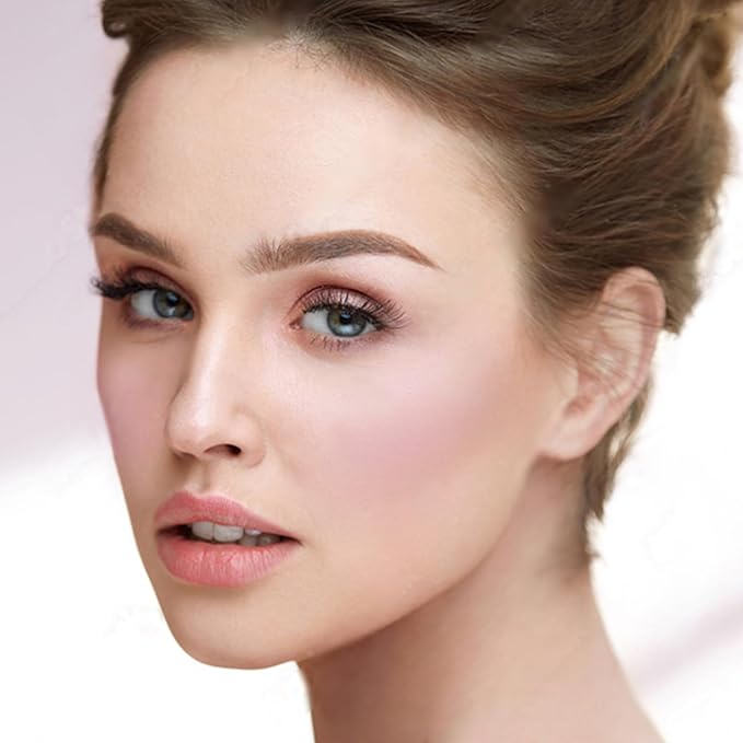 Boobeen Blush Compact for Face, Matte Baked Cream with Puff