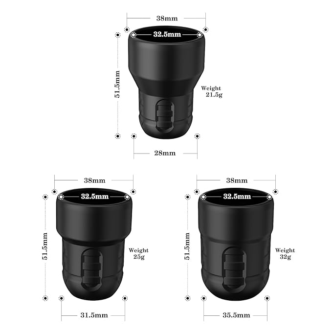 Ambition Soldier P3 Disposable Tattoo Grips - 12Pcs 28mm Professional Tattoo Rubber Grip Cover with Click Adjust System Supply for Rotary Soldier, Zetton, Torped & Shura Tattoo Pen Machine Gun