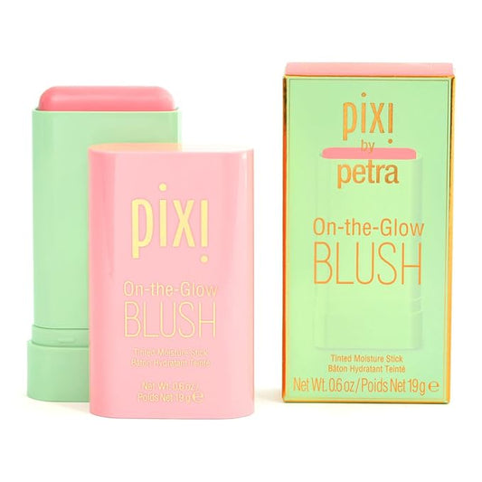 Pixi On-the-Glow Blush - Fleur, Hydrating Tinted Moisture Blush Stick with Ginseng, Aloe Vera & Fruit Extracts, For Cheeks & Lips, 19g / 0.6oz, Paraben-Free