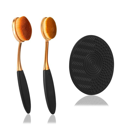 3pcs Sunscreen Applicator Set, Sun Lotion Applicator Portable Sun Cream Brush Practical Rose Gold Sunscreen Brush with Cleaning Mat Travel Size Sunblock Applicator for Kids Adults Families