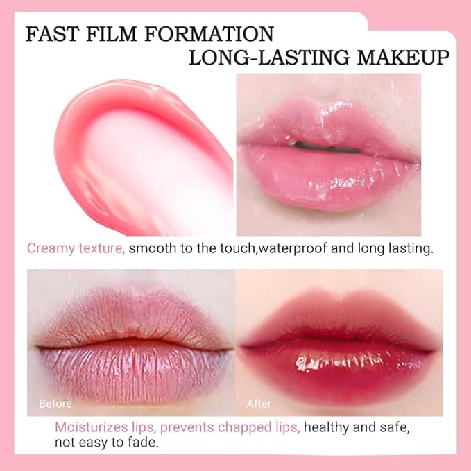 evpct 3Pcs Magic Color Changing Lipstick Long Lasting Waterproof 24 Hours Original for Women, Peach Strawberry Black Red Cherry Pink PH Mood Permanent Color Changing Lipstick Lip Balm, labial magico