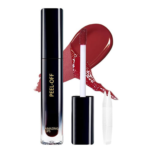 Peel Off Lip Liner Stain, Peel Off Lip Stain with Matte Finish, Peel Off Mask Tint, Waterproof, Long Lasting, Transfer Proof Red Lip Tint, Highly Pigmented Color