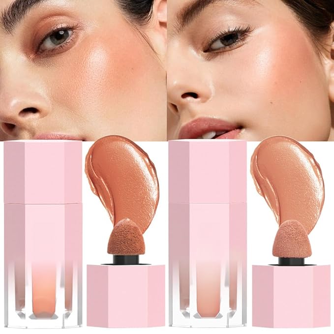 evpct 2Pcs Soft Cream Velvet Liquid Blush Makeup & D113