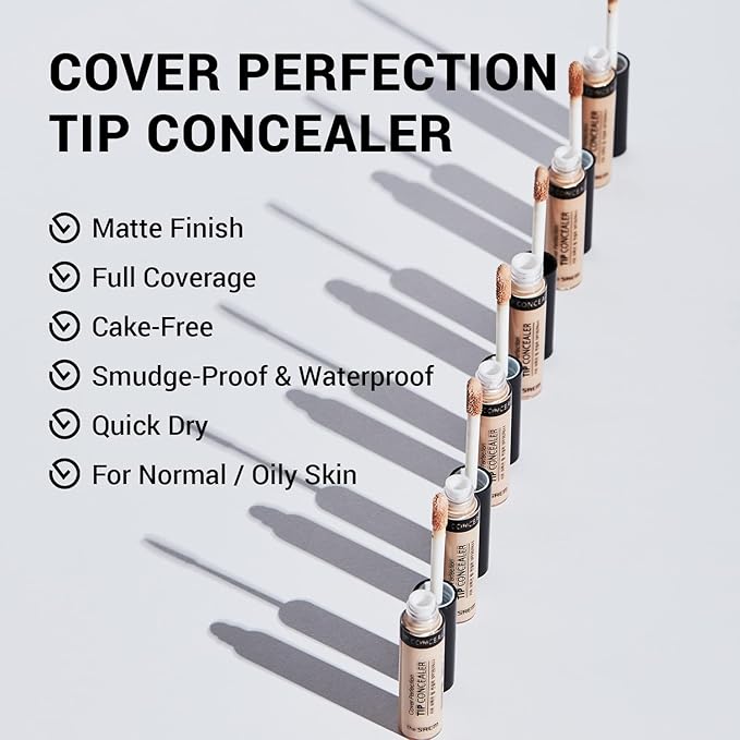 THE SAEM Cover Perfection Tip Concealer, Liquid Multi-Use Clear Beige) 0.2 fl.oz