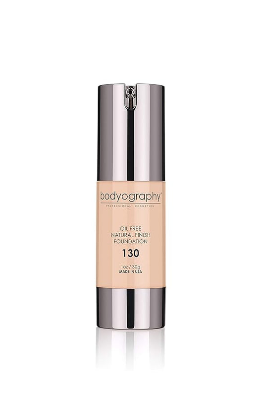 BODYOGRAPHY - NATURAL FINISH Foundation (Light #130): Oil-Free Gluten-Free, Paraben-Free