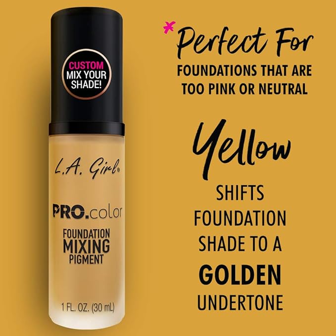 L.A. Girl PRO.matte Mixing Pigment Foundation, Yellow, GLM712