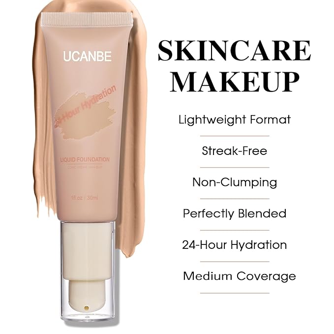 UCANBE Matte Liquid Foundation Makeup, Medium to Full fl. oz.