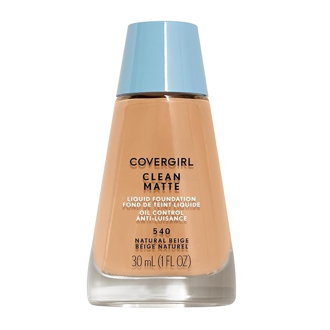 COVERGIRL Clean Matte Liquid Foundation, 540 Natural Beige, of 1) 1 oz