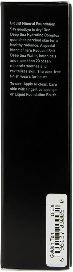 Youngblood Mineral Cosmetics Liquid Mineral Foundation, Golden Sun Paraben Free